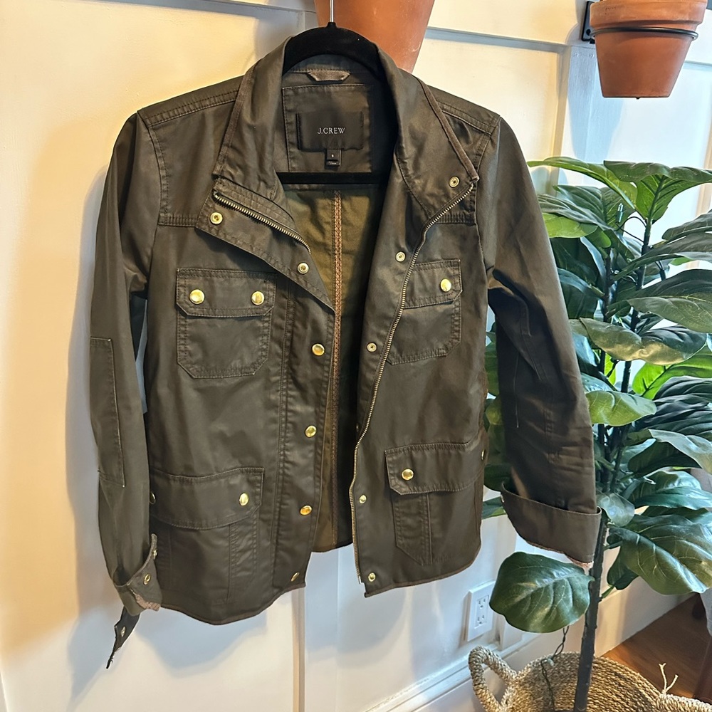 J Crew Resin-Coated Twill Field Coat